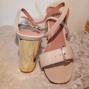 Sandals, Gold heels, used just once